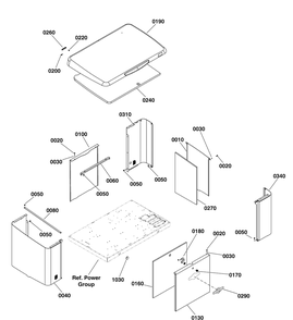 Enclosure Group Diagram and Parts List for 040588-01  Briggs and Stratton Generator